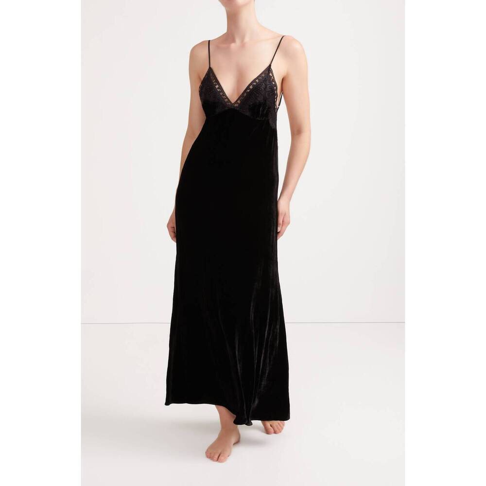 NEW SLEEPING WITH JACQUES freya slip dress in black